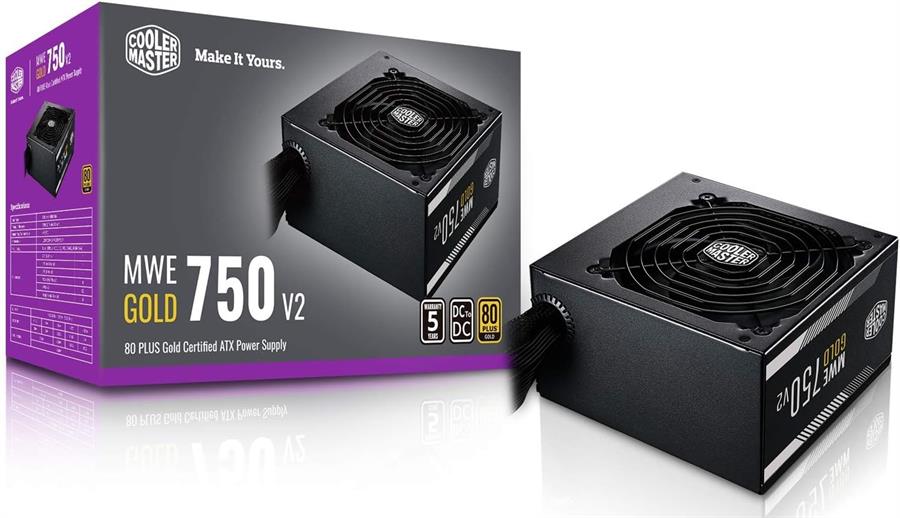 FUENTE COOLER MASTER 750W GOLD V2 FULL RANGE AR/WO