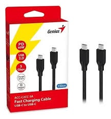 CABLE USB GENIUS USB TIPO C A TIPO C 3A CARGA RAPI