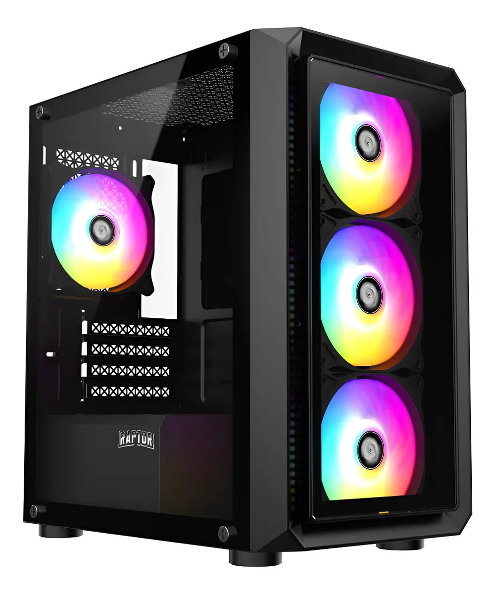 GABINETE RAPTOR INFINITY GLASS TG X2 MID TOWER RGB