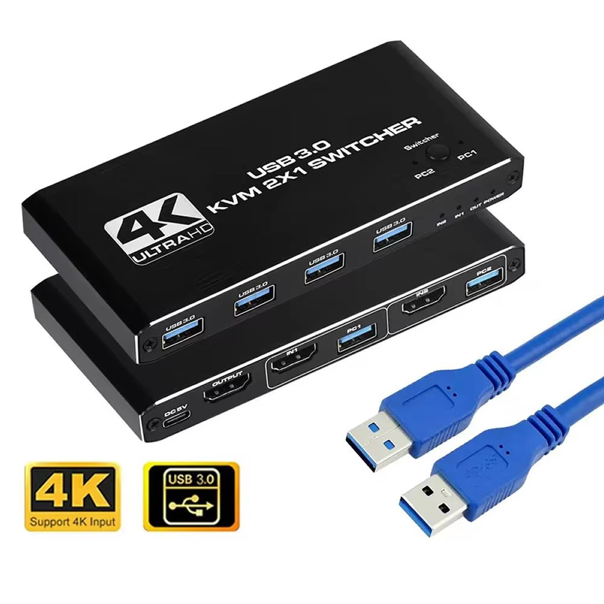SWITCH KVM 2 PUERTOS HDMI USB 