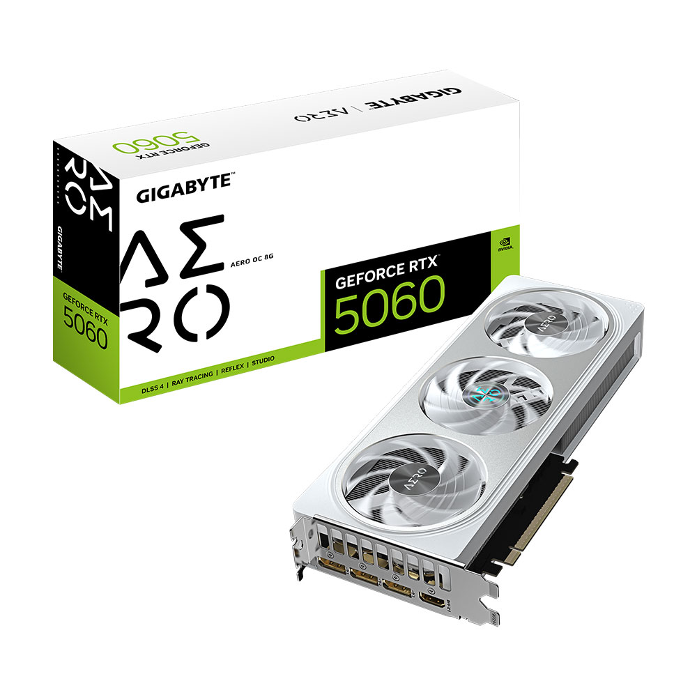 P.VIDEO GIGABYTE RTX 5060 8GB OC AERO WHITE X 3 