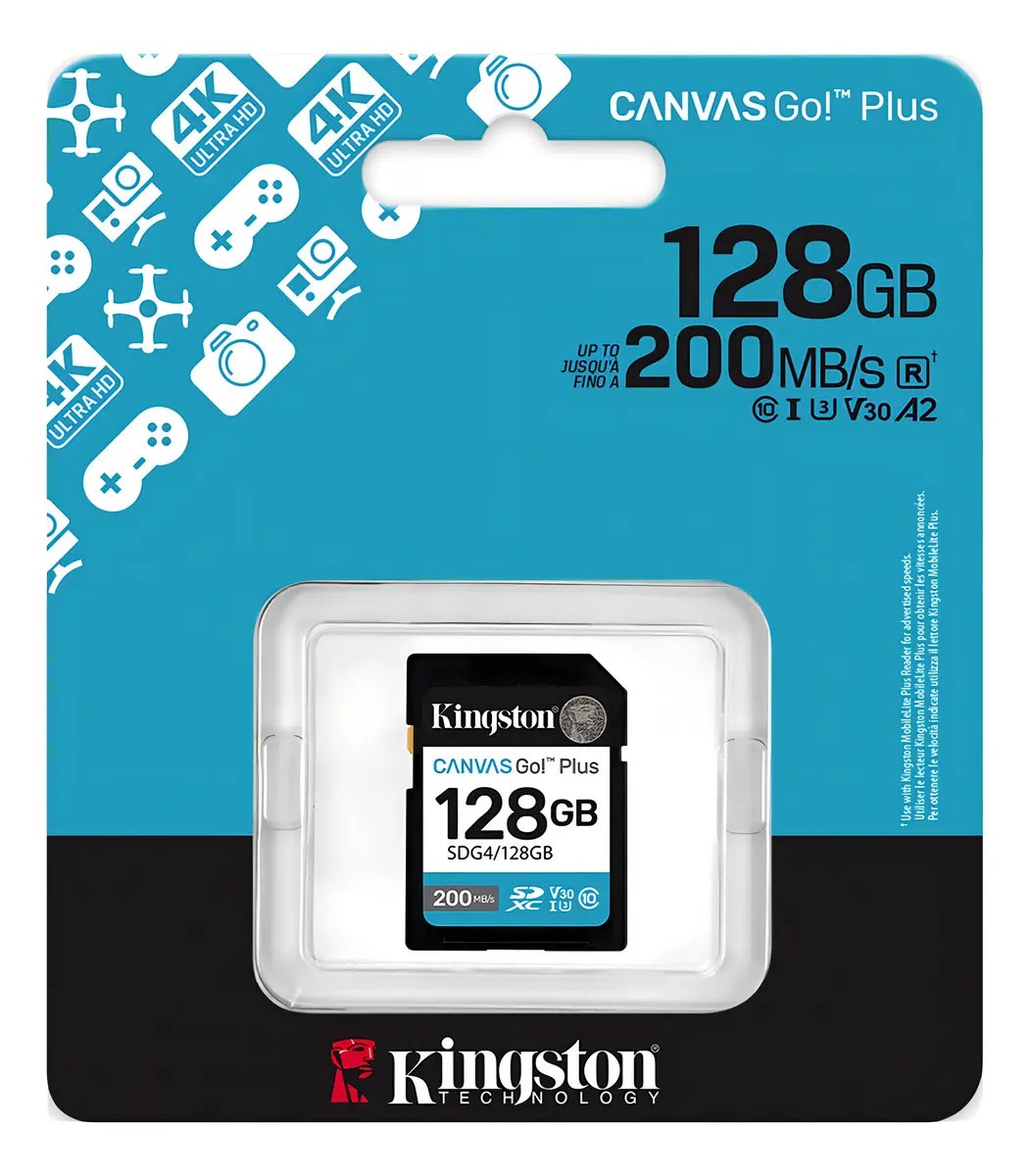 KINGSTON SD 128GB CANVAS GO PLUS SDXC 200MB/s