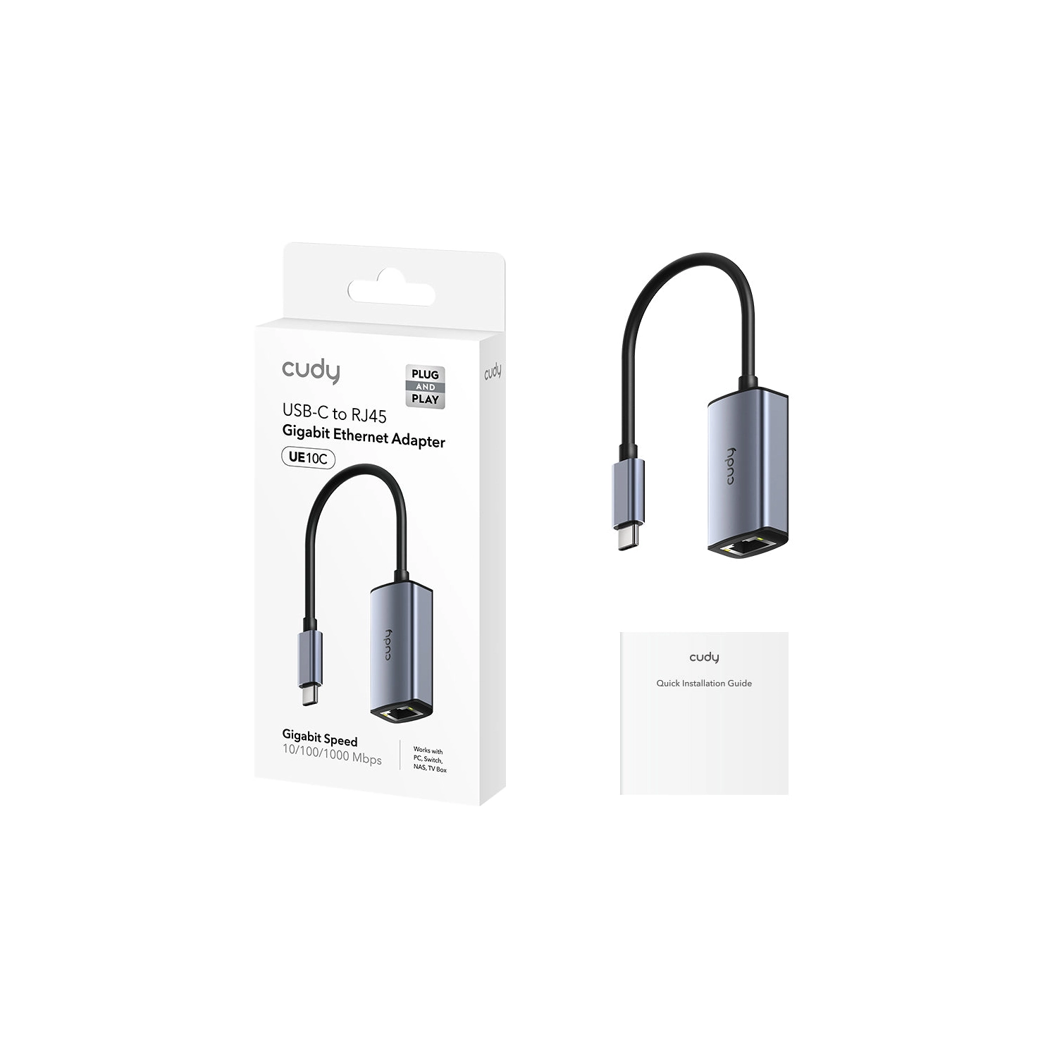CONVERSOR CUDY UE10C DE USB C A RJ45 ETHERNET