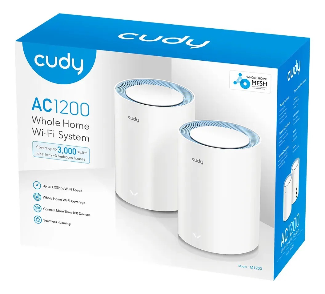 CUDY MESH ROUTER M1200 PACK X 2 MESH AC1200 FAST