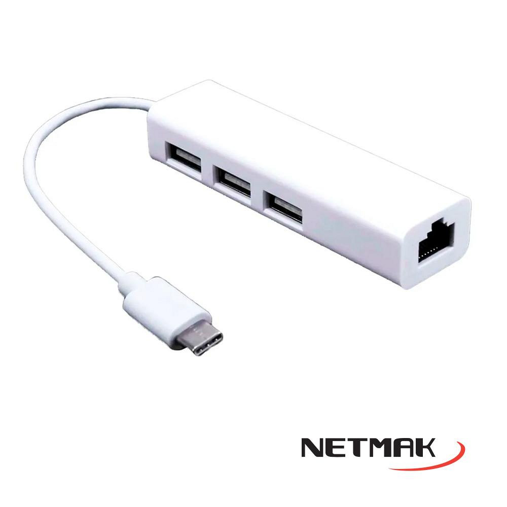 CONVERSOR NETMAK USB A RED HUB