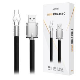 CABLE USB NETMAK TIPO A TIPO C PUNTA GIRATORIA 1M